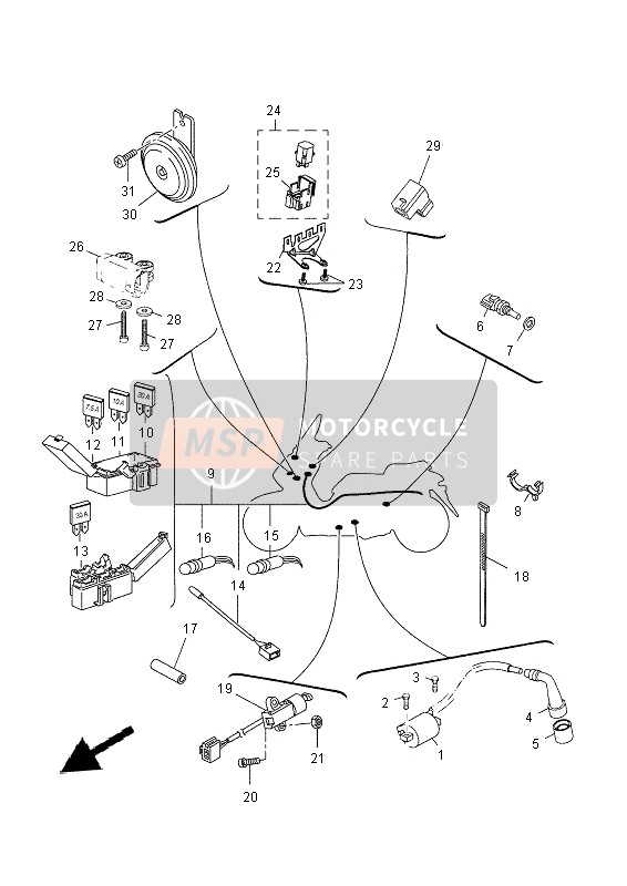 2DLH25901000, Faisceau De Fils Com, Yamaha, 1